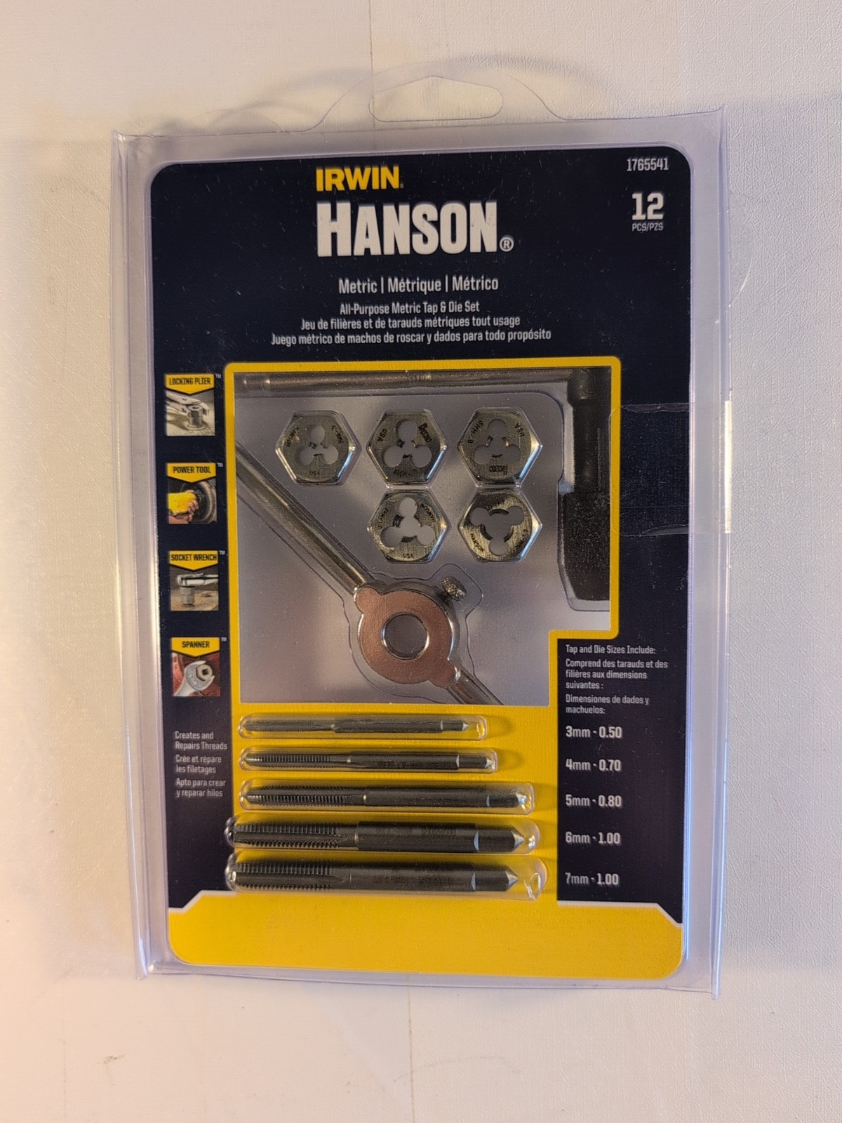 Tap & Die Set 12 Pc Irwin Hanson Metric All Purpose 1765541 3mm- 7mm With Handle gallery