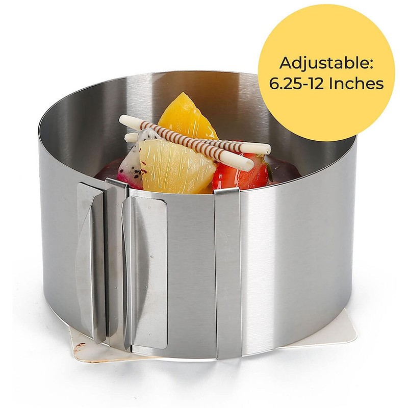 Adjustable Baking Round Cake Ring Mold 6-12" Stainless Steel With Scaling Inside gallery