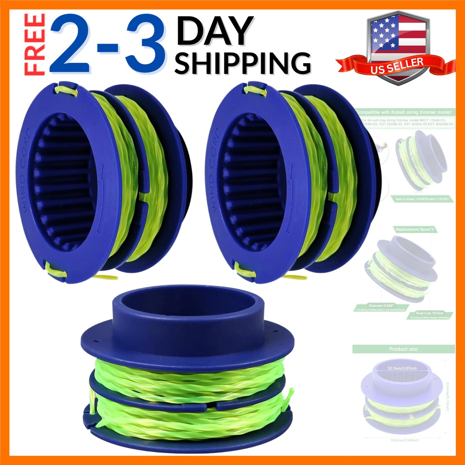 03 Dual-line Spool Compatible with Kobalt 24-Volt KST 2024A-03 -03 Max Weed W... gallery
