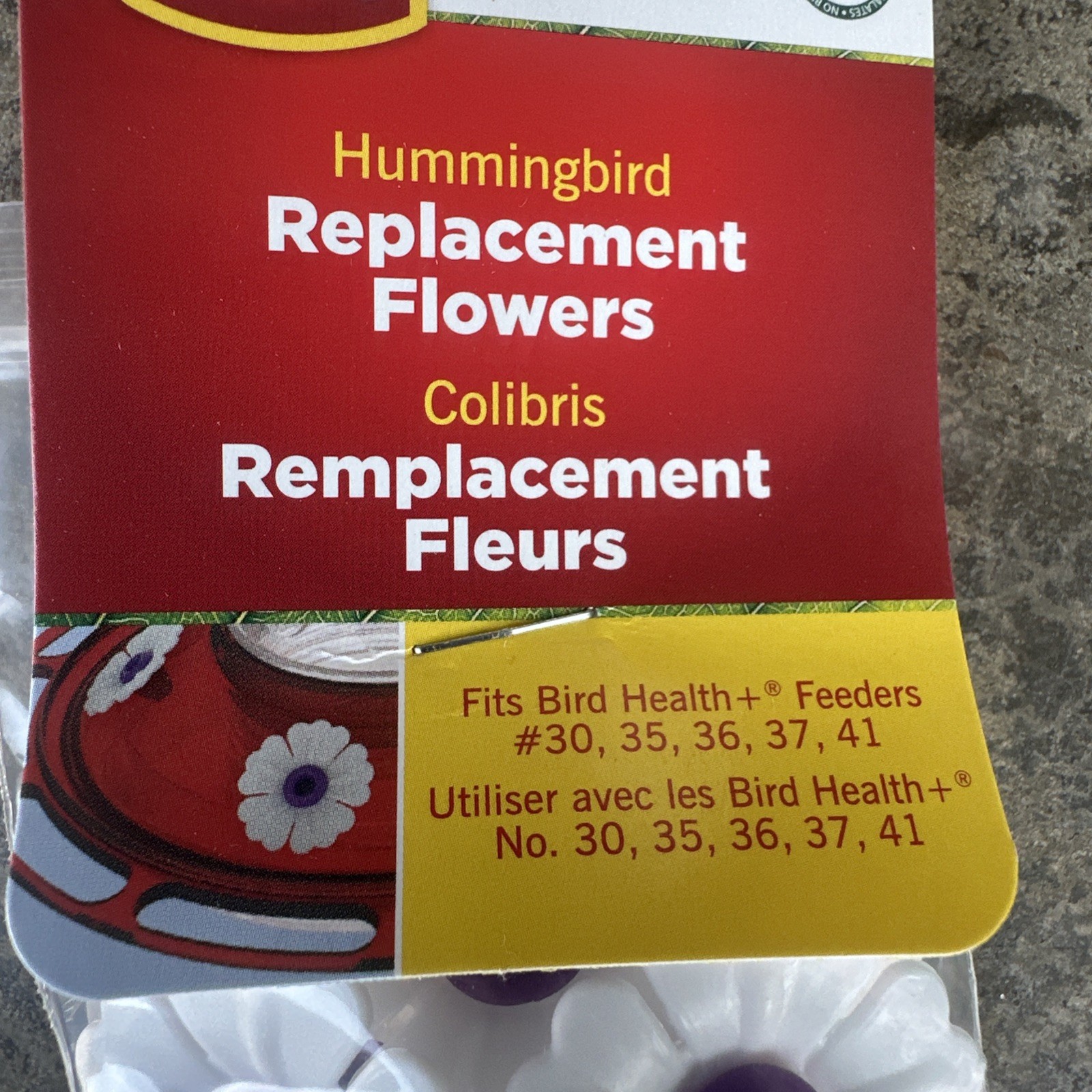 NEW More Birds Replacement Flowers for Hummingbird Feeder, White/purple - 5 Pack gallery