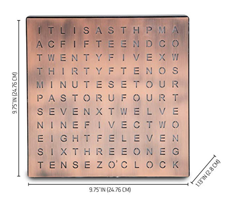 FANTASTIC LED WORD CLOCK WITH COPPER FINISH gallery