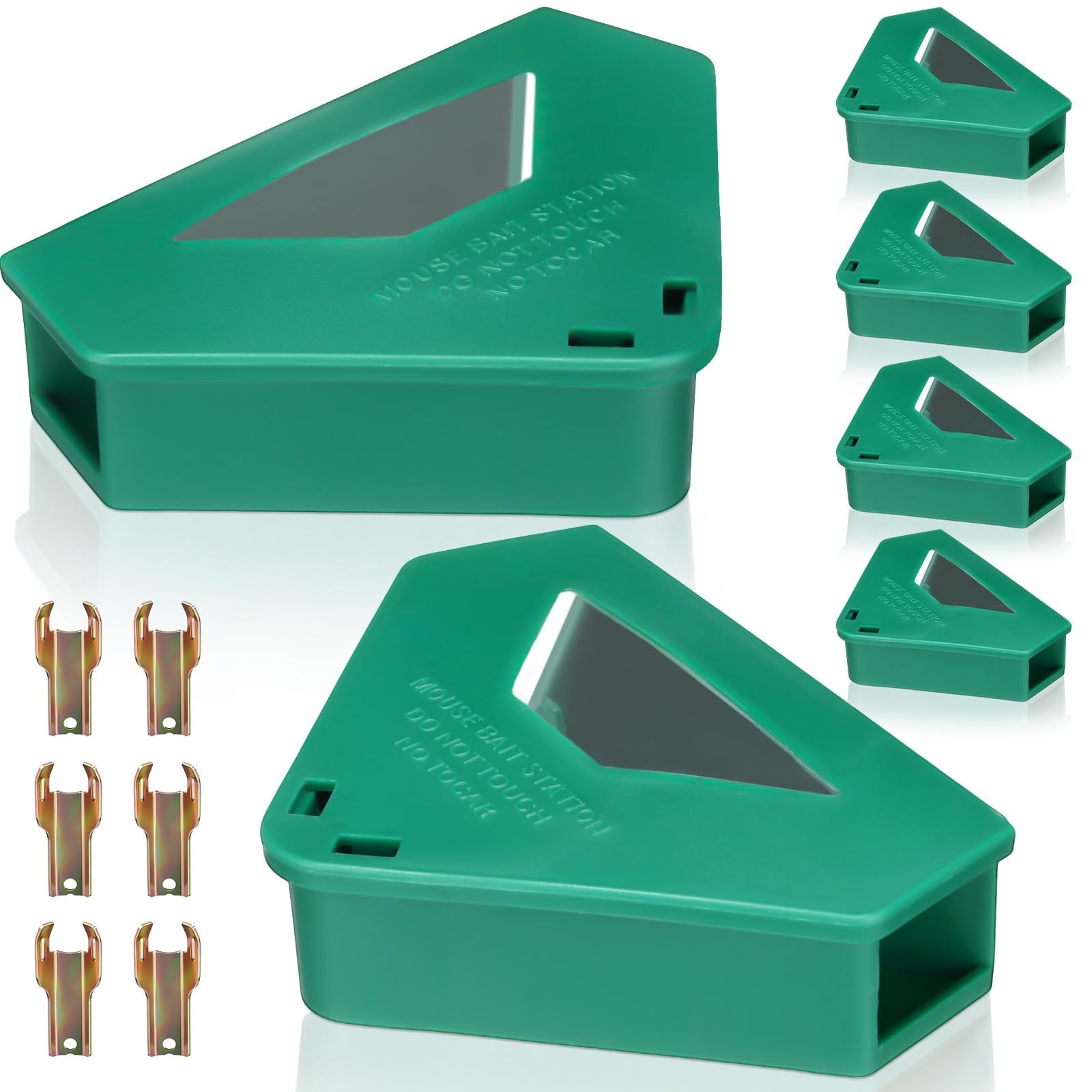6 Pack Mouse Bait Stations with Visible Window & Keys, Lockable Rodent Contro... gallery