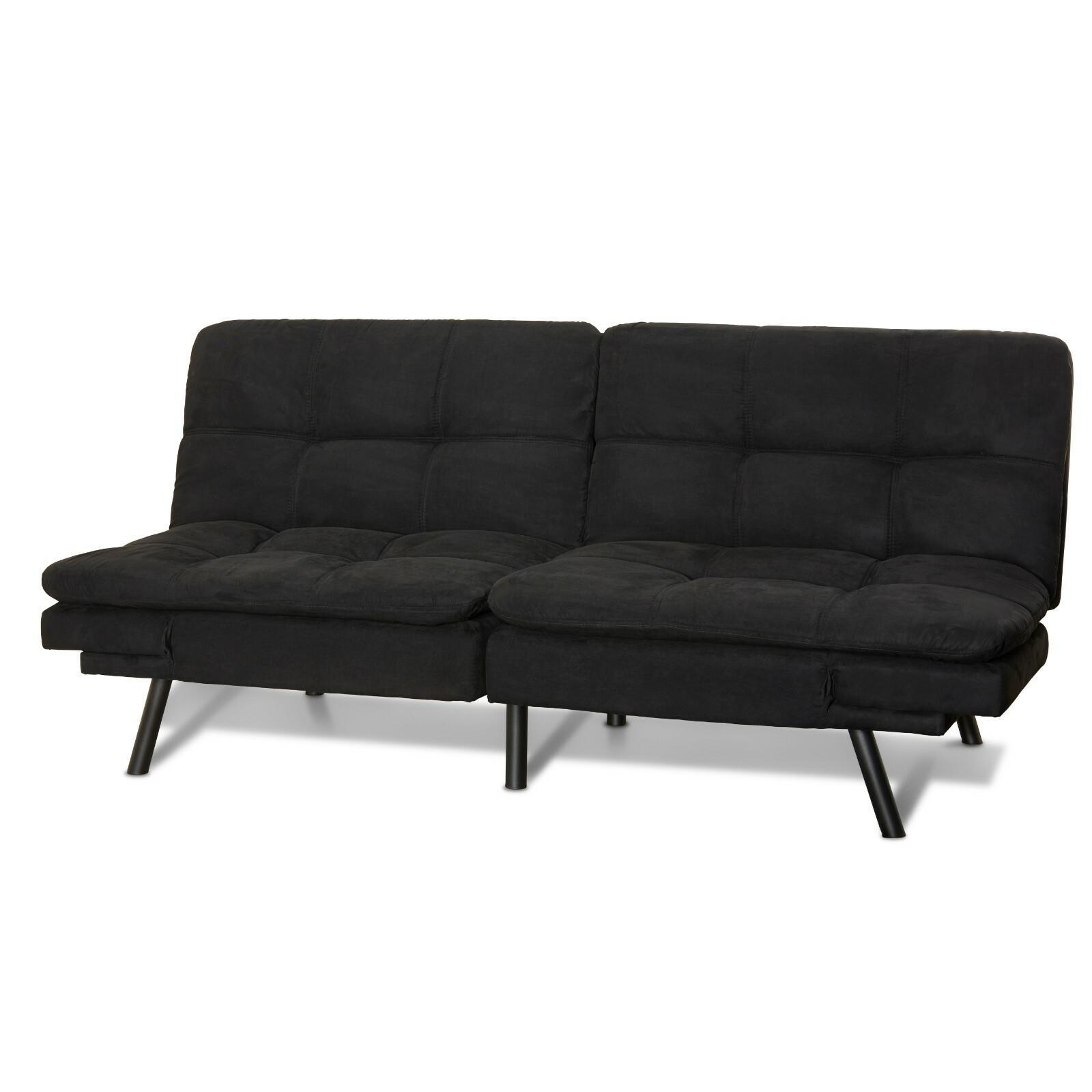 Memory Foam Futon Sleeper Sofa Bed Couch Convertible Foldable Black 72 inch gallery