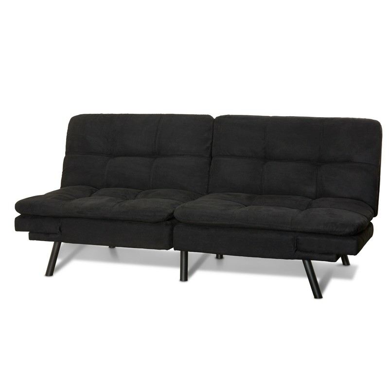 Memory Foam Futon Sleeper Sofa Bed Couch Convertible Foldable Black 72 inch gallery