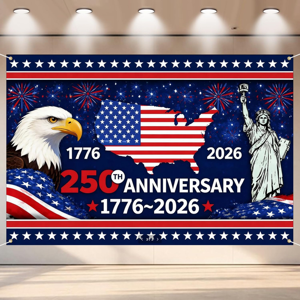 7x5 FT American Flag Backdrop for 250th Anniversary & Independence Day Events