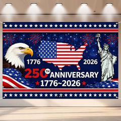 7×5 FT American Flag Backdrop for 250th Anniversary & Independence Day Events