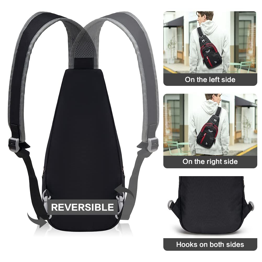 Crossbody Pack Chest Shoulder Sling Backpack One Strap Lightweight Pouch Day ... 4