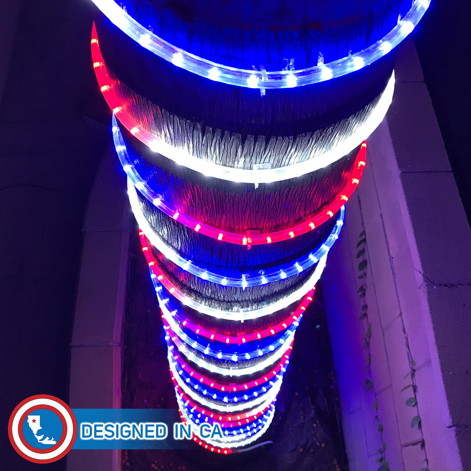 Russell Decor LED Rope lights 10-200ft Red White Blue Patriots Independence Day gallery