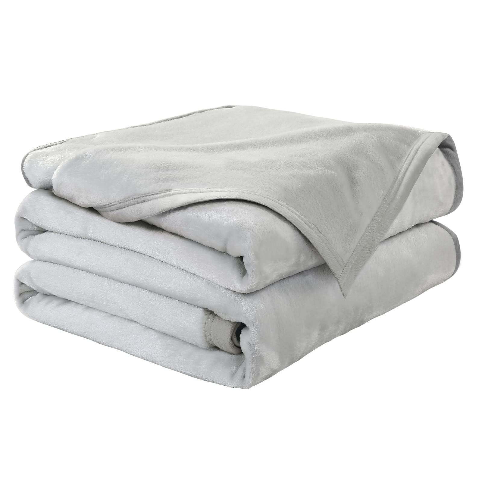 Silver Gray Twin Size Thermal Fleece Blanket 66x90 Inch Microplush Lightweight gallery