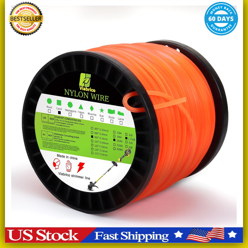 String Trimmer Line Square Orange Heavy Duty Weed Eater String Premium Nylon U gallery