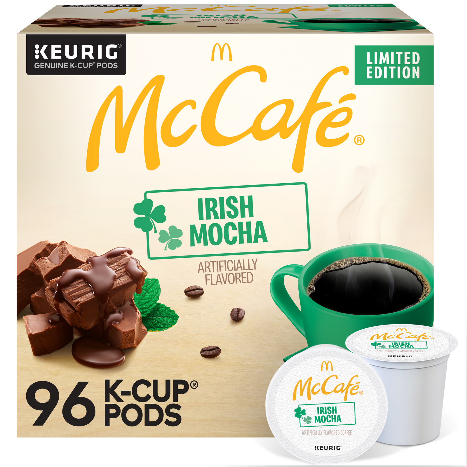 McCafe Irish Mocha, Keurig Single Serve K-Cup Pods, Flavored Coffee, 96 Count gallery