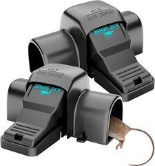 Kat Sense Covered Rat & Chipmunk Traps, Prevents Accidental Triggering BLACK