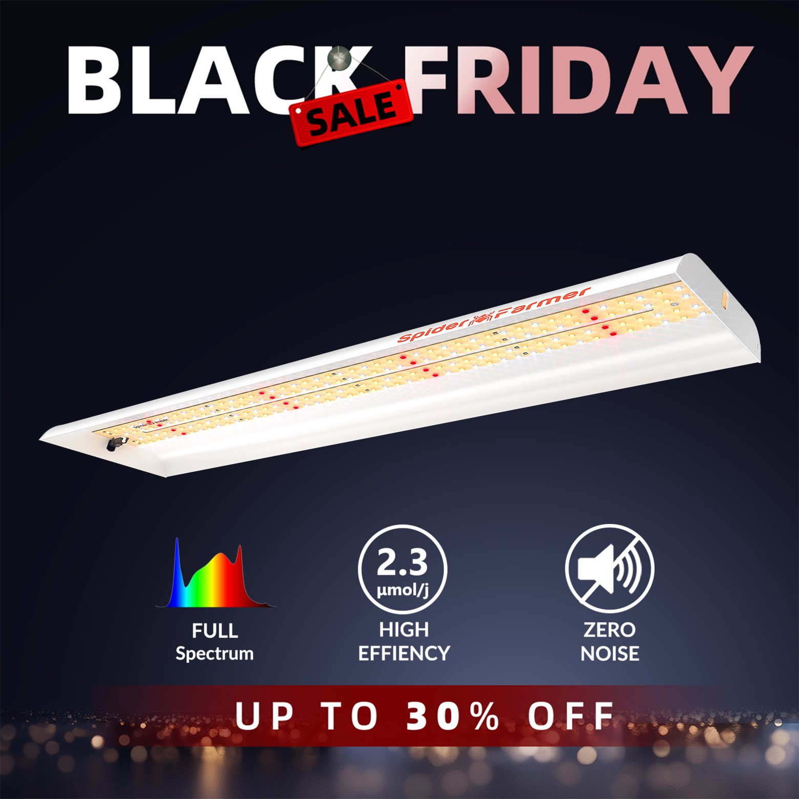 Spider Farmer SF300 LED Grow Light Full Spectrum Indoor Hydroponics Plants Veg gallery
