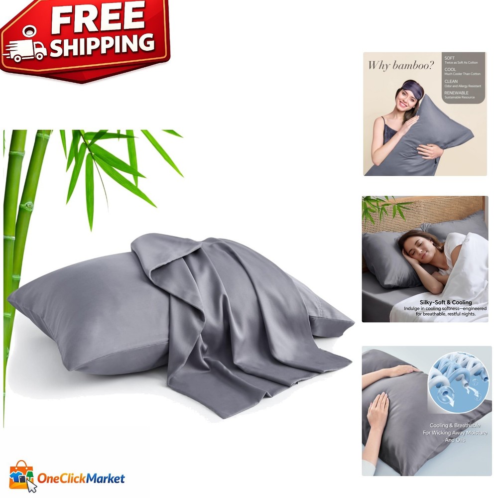Breathable Envelope Closure Pillow Cases - Set of 2, 20x26 for Hot Sleepers