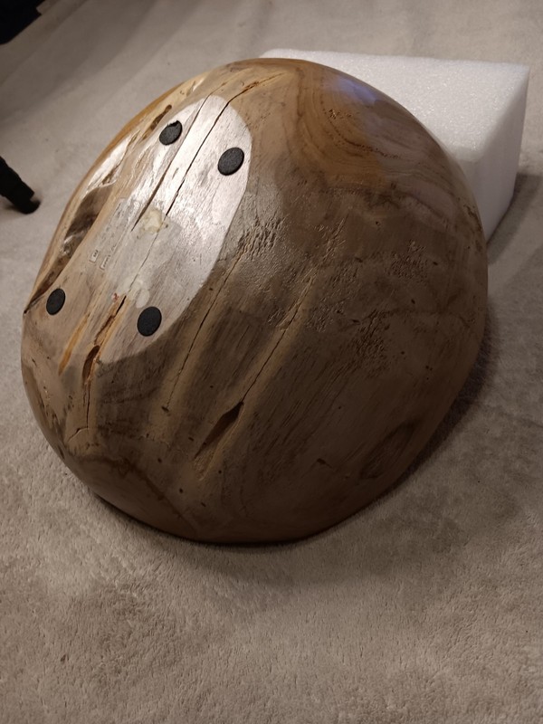 Wooden Rustic Decorative Irregular Shape Bowl with Mother of Pearl Inlay gallery