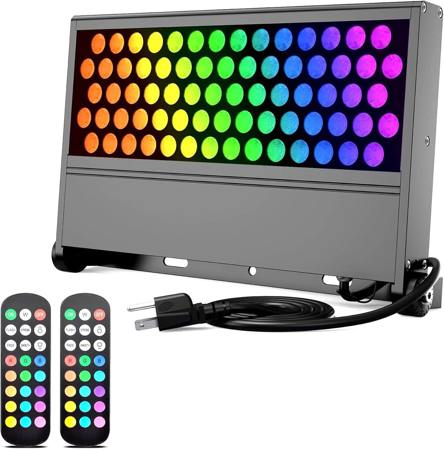 288W Outdoor Linkable LED Flood Light Black, RGBW Color Changing by Hand Remote gallery