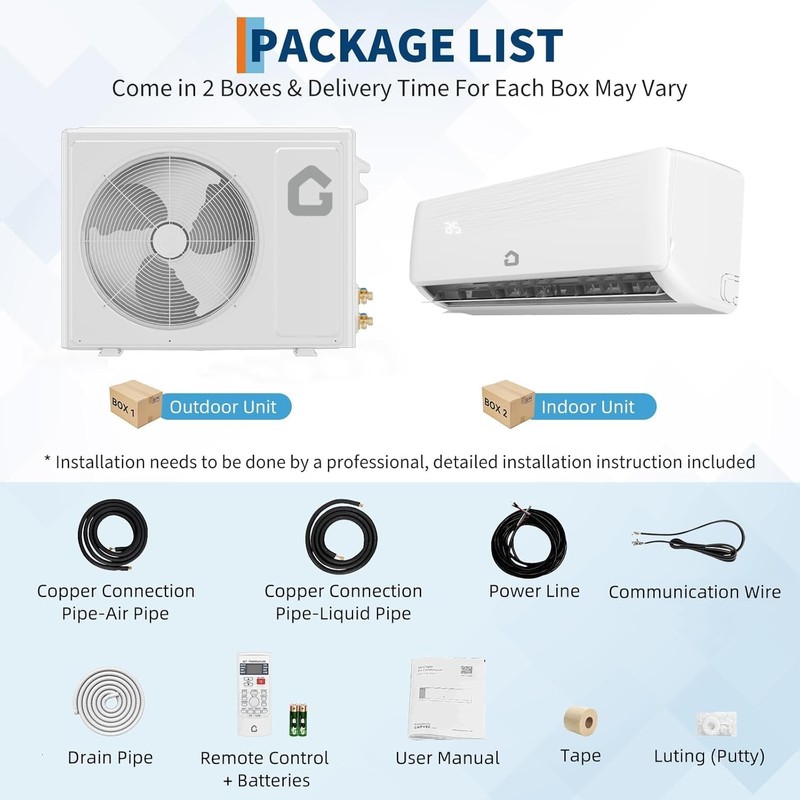 18,000 BTU Mini Split Air Conditioner 19 SEER2 High Efficiency Inverter AC Unit gallery