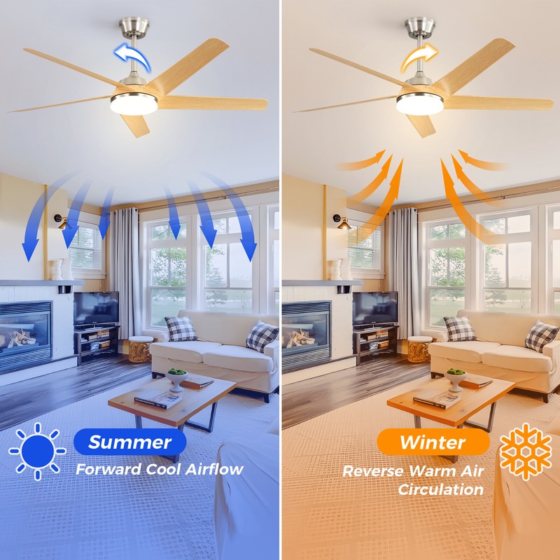 Reversible DC Ceiling Fan W/ Adjustable Color & Remote Inoor Outdoor Ceiling Fan gallery