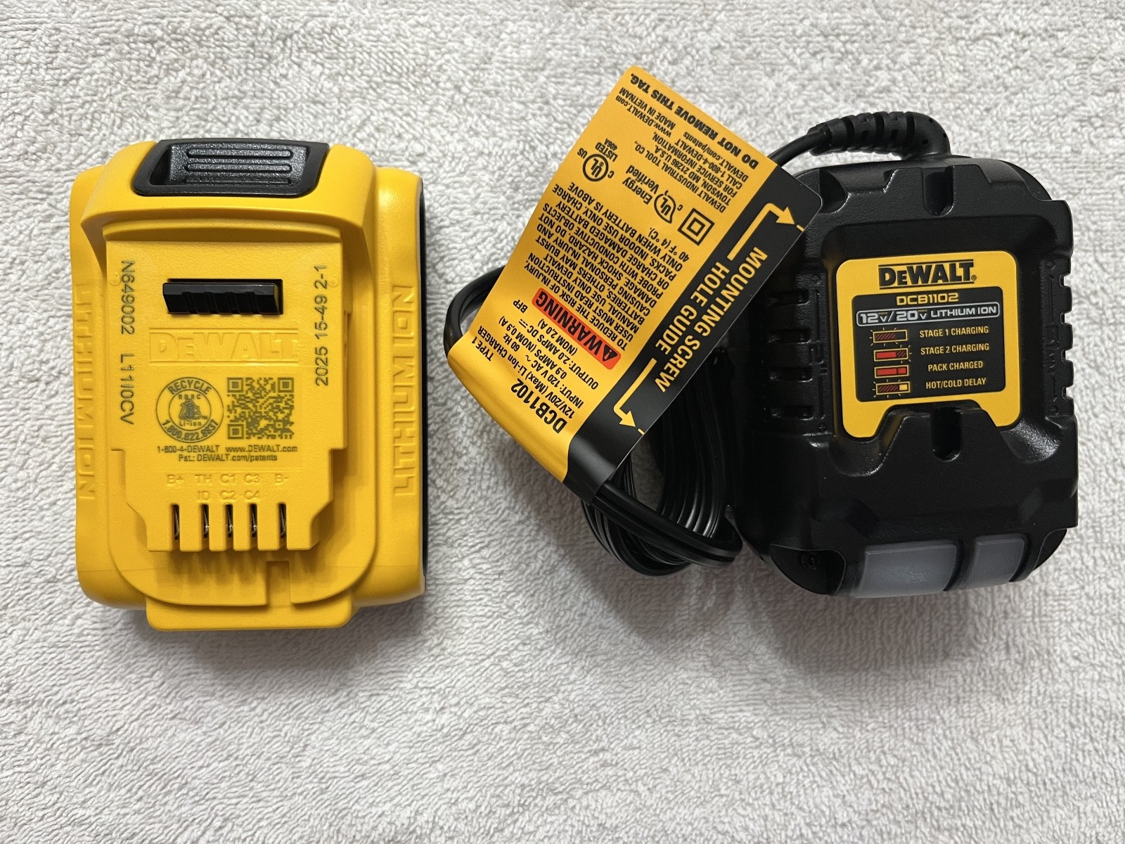 New Dewalt DCB1102 12V & 20V Compact Battery Charger & DCB203 2.0Ah 20V Battery gallery