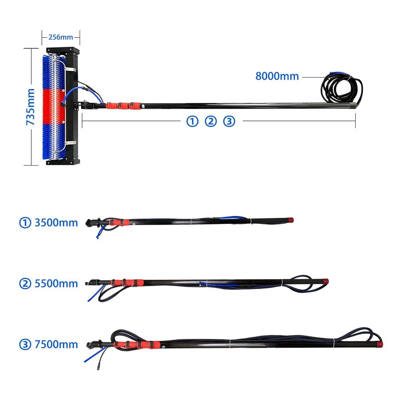 Professional Solar Panel Cleaning Brush,400RPM,Water-Fed System,AC/DC Power gallery