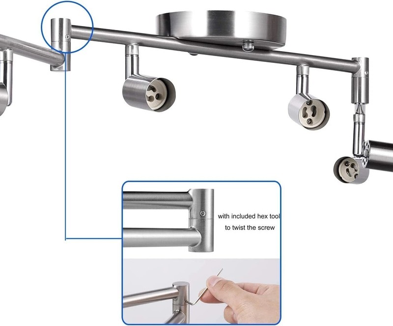 6 Track Light Kit 6 Way Adjustable Modern Ceiling Spotlights(Bulbs not Included) gallery