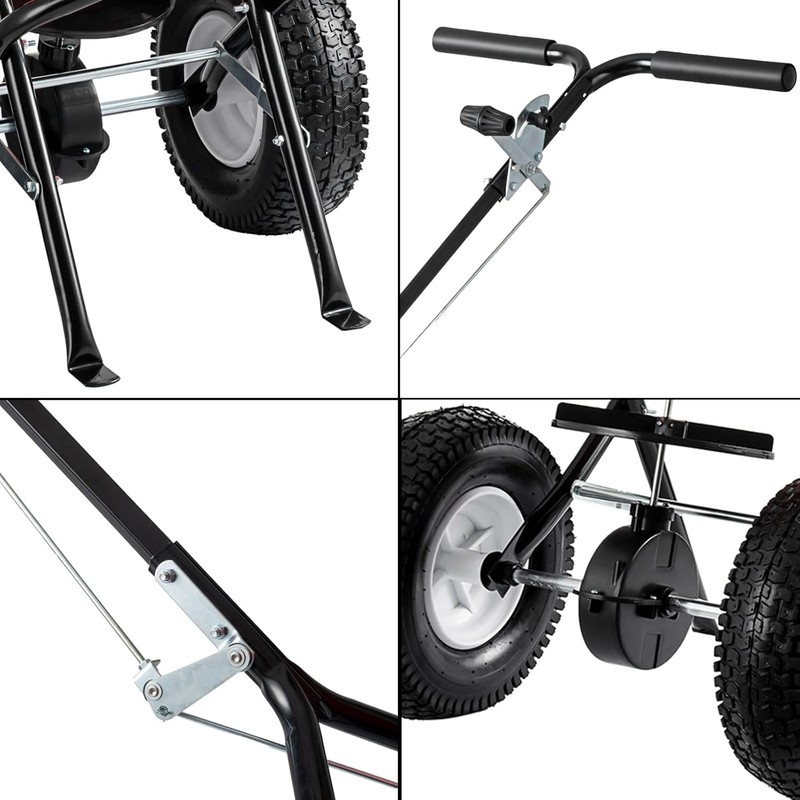 90LB Push Broadcast Spreader Walk-Behind Turf Spreader Fertilizer Garden Seeder gallery
