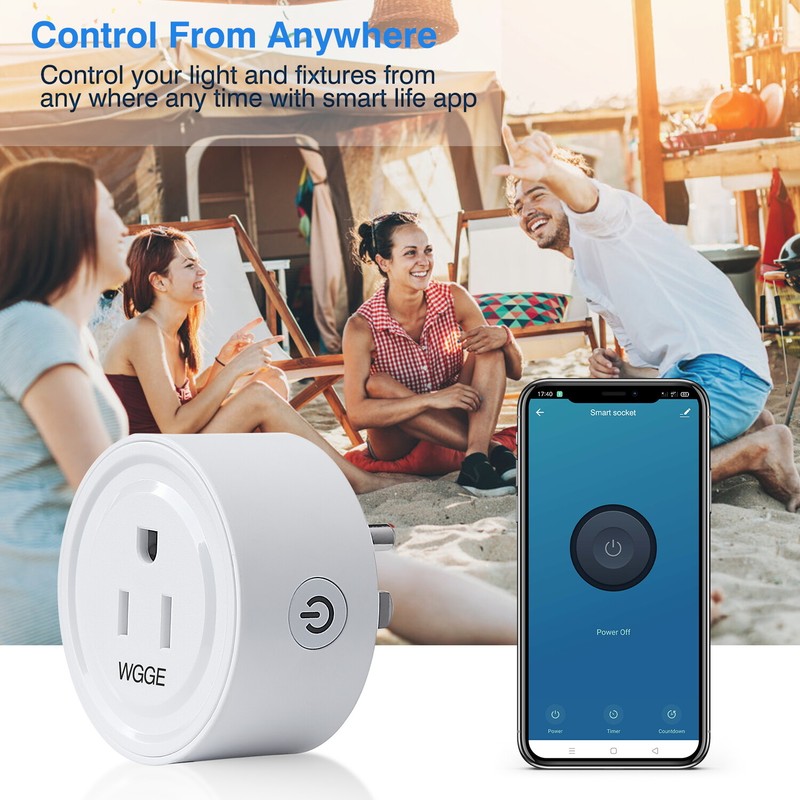 Smart Plug, Mini Smart WiFi Outlet Compatible with Alexa, Google Assistant 2/PK gallery