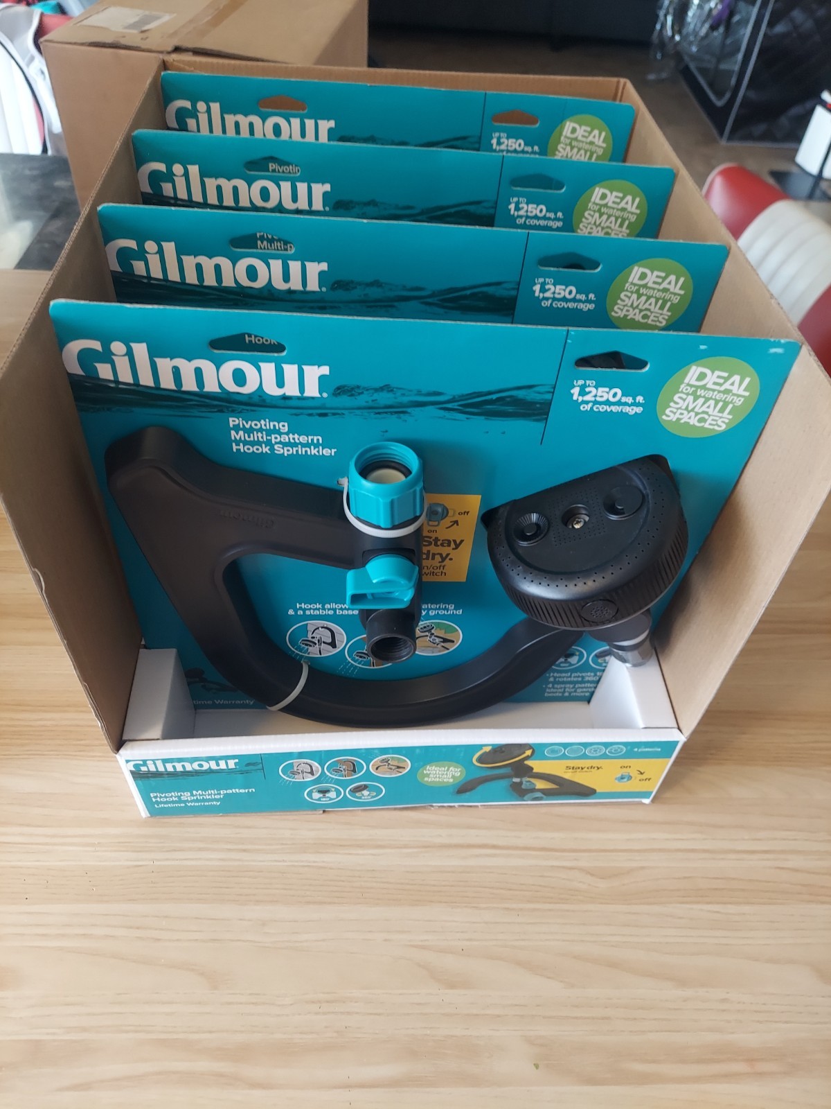 4 Pack Gilmour Pivoting Multi-pattern Sprinkler Hook with on and off Switch !!! gallery