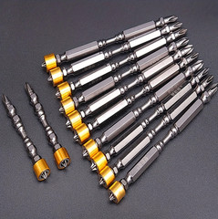 10pcs PH2 Magnetic Screwdriver Bits – 110mm (4.33in) Hex Shank for Power Drills