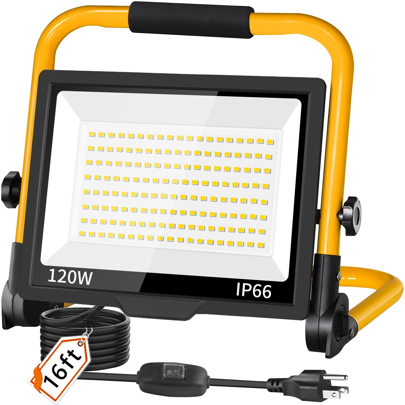 14400LM LED Work Light, 120W Flood Light with 16FT Cord & Switch, Portable Wo... gallery