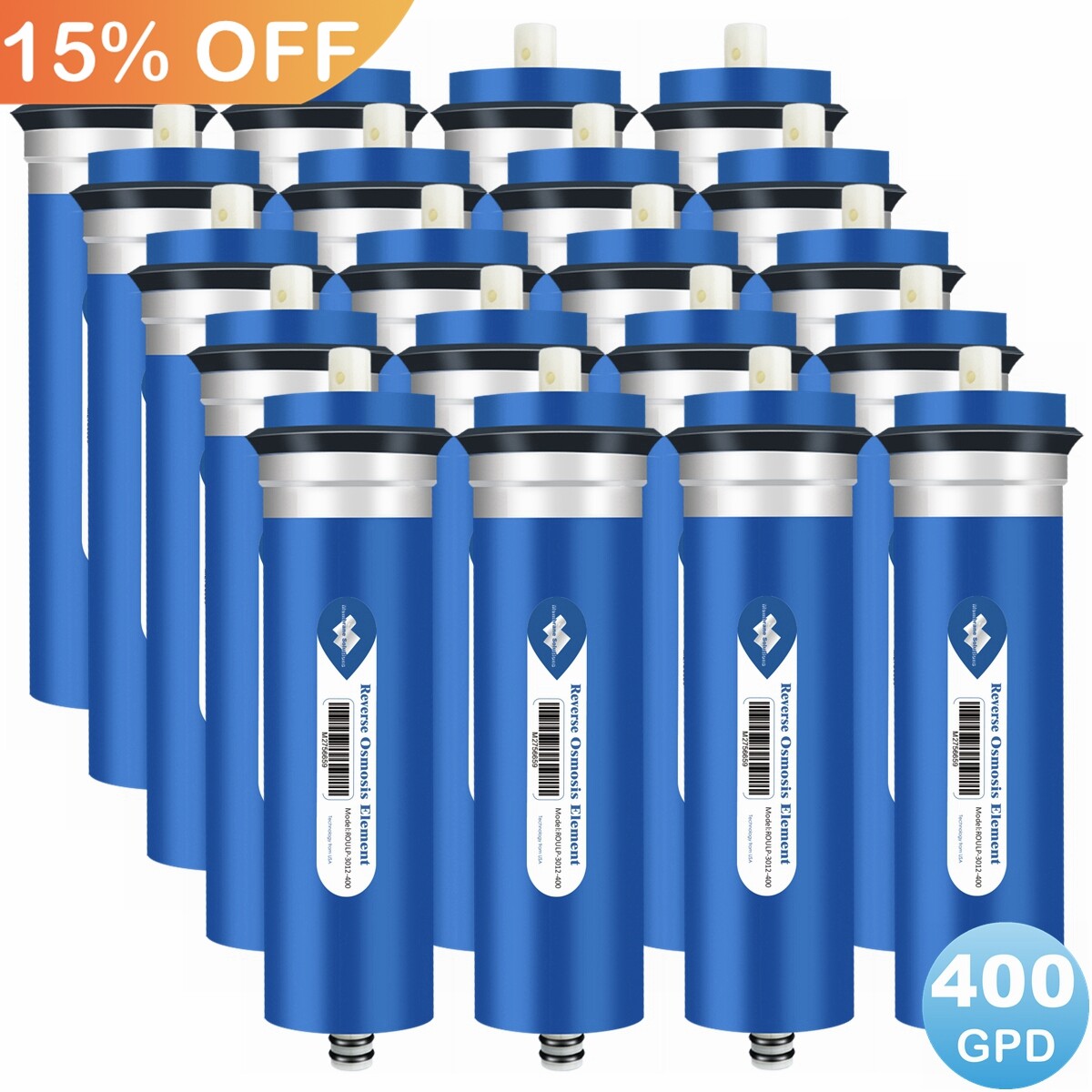 20 Pack 400 GPD RO Membrane Maple Syrup Reverse Osmosis System Water Filter NSF gallery
