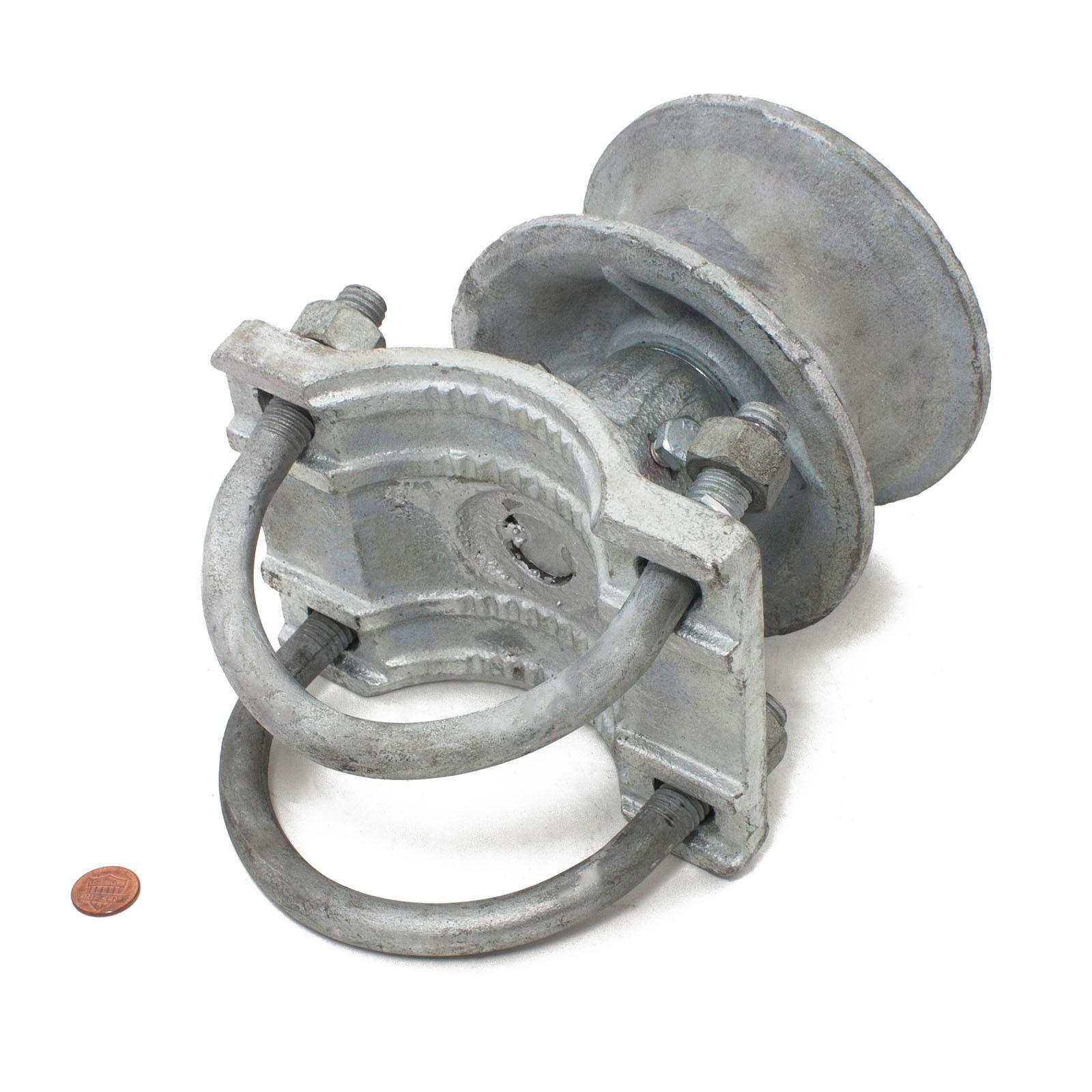 (4-Pack) 4" Round Post x 2 1/2" Round Gate Frame Steel Cantilever Roller gallery