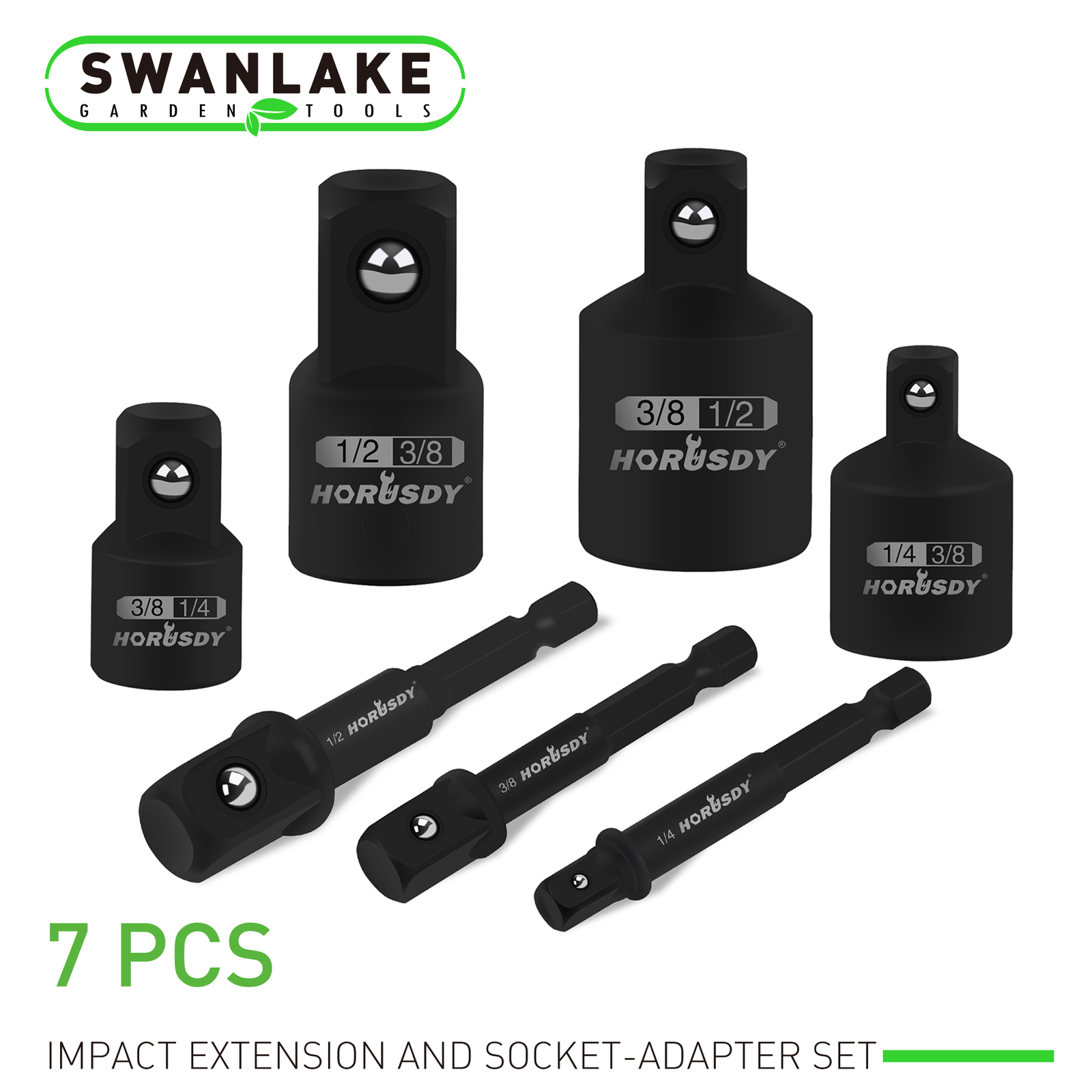 7-pack 3/8" to 1/4" 1/2 inch Drive Ratchet Socket Adapter Reducer Air Impact Set gallery