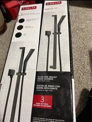 DELTA 3-Spray Patterns Wall Mount Handheld Shower Head 1.75 GPM in Matte Black