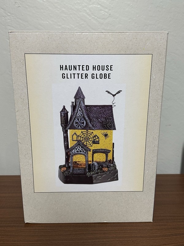 🏚️ Haunted House Glitter Globe Cracker Barrel Exclusive - New in Box Authentic! gallery