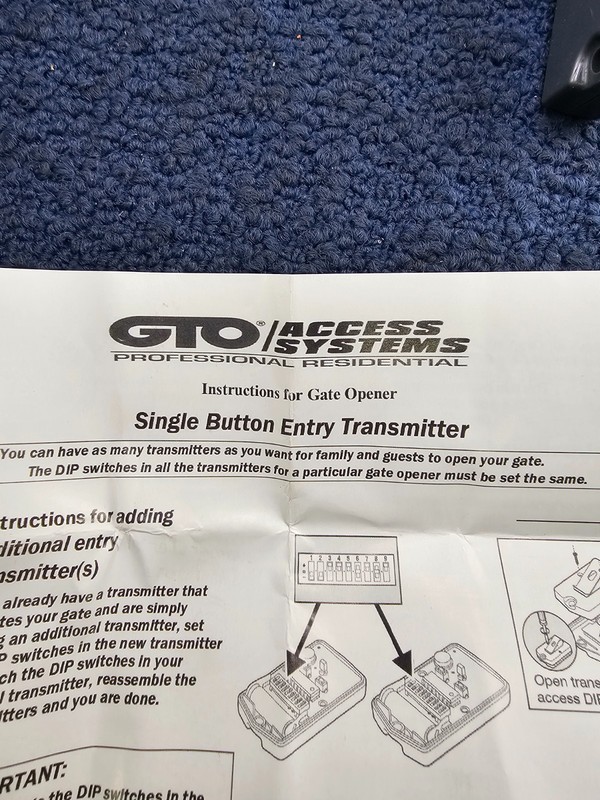 (QTY 2) GTO Single Button Entry Transmitter Gate Garage Opener / FCC ID: X4R318A gallery