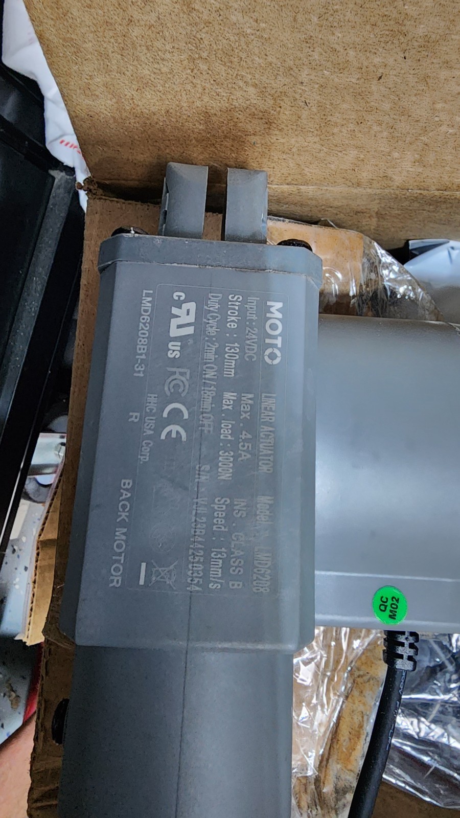 Pride Mobility - Lift Chair Motor - MOT1707192 - LMD6208C-U-3 gallery