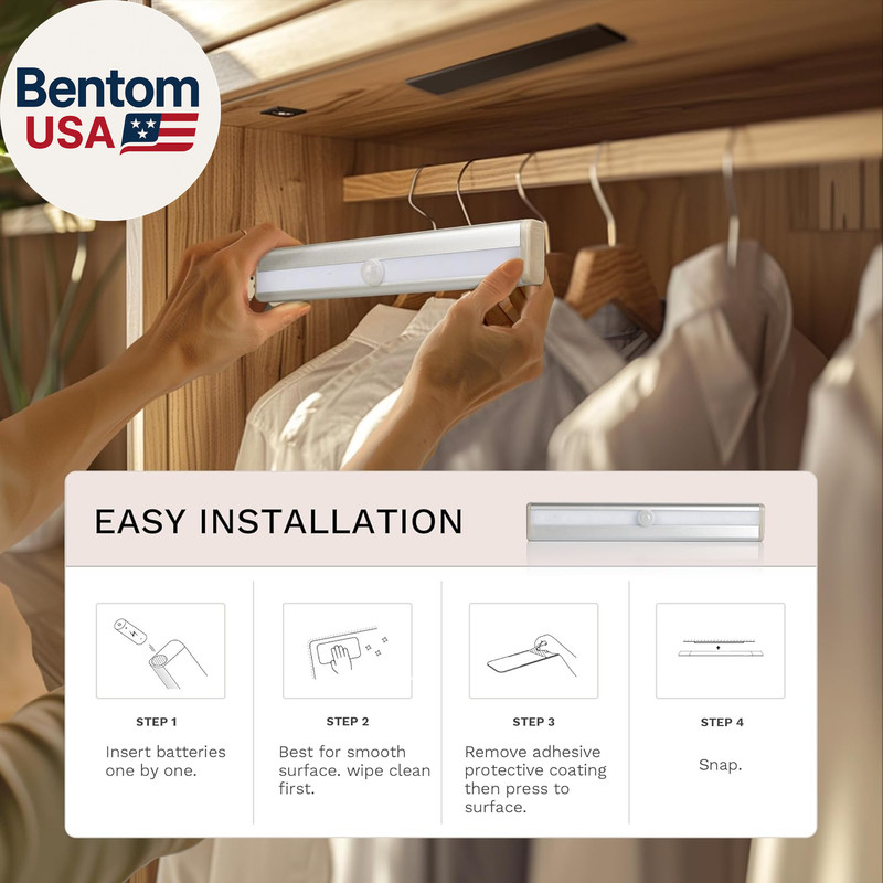 6 Pack Motion Sensor Lights, 10 LED Closet Battery Operated Lights, Stick-On Any gallery