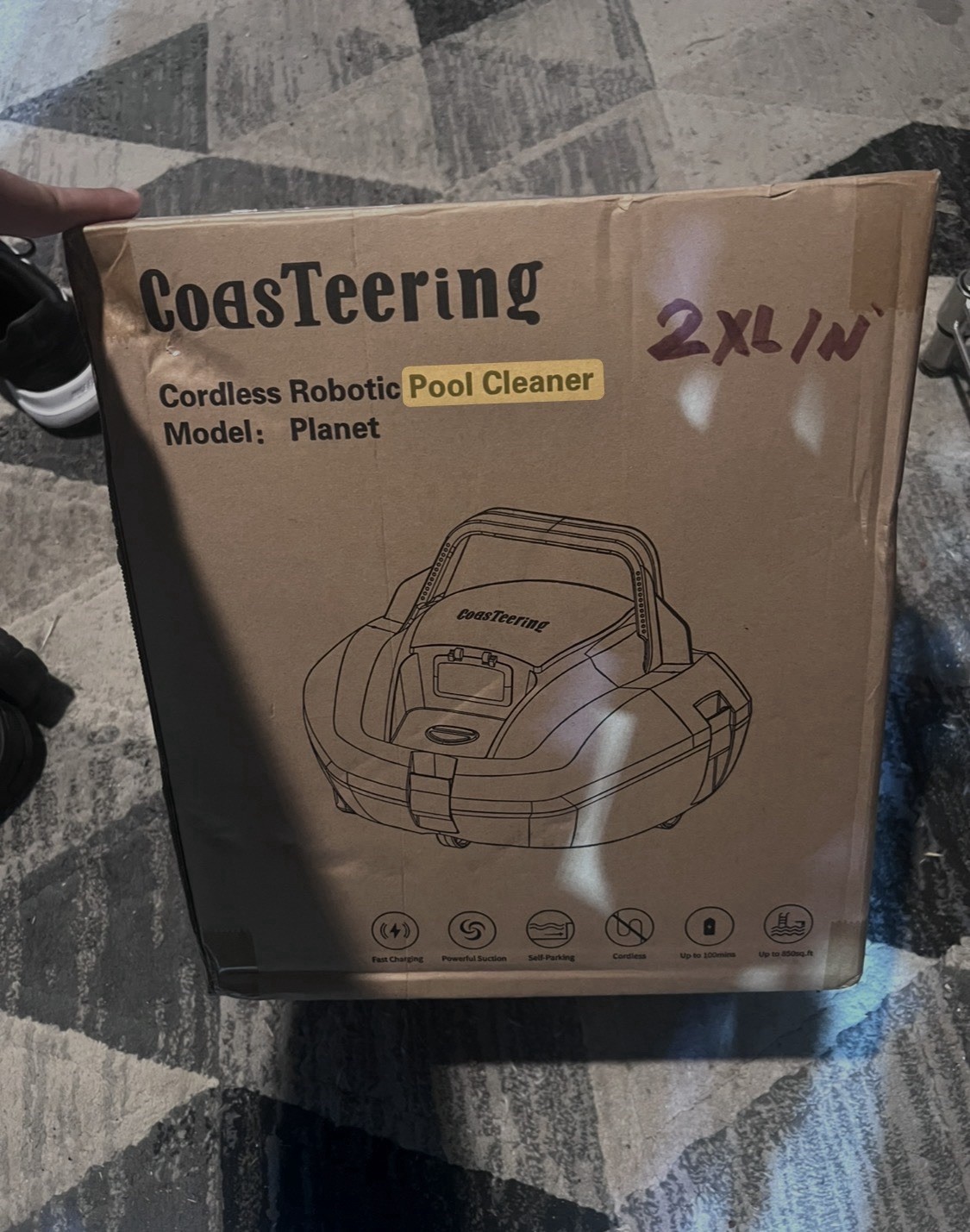 CoasTeering Cordless Robotic Pool Cleaner, Model Planet, 100min Runtime, White gallery