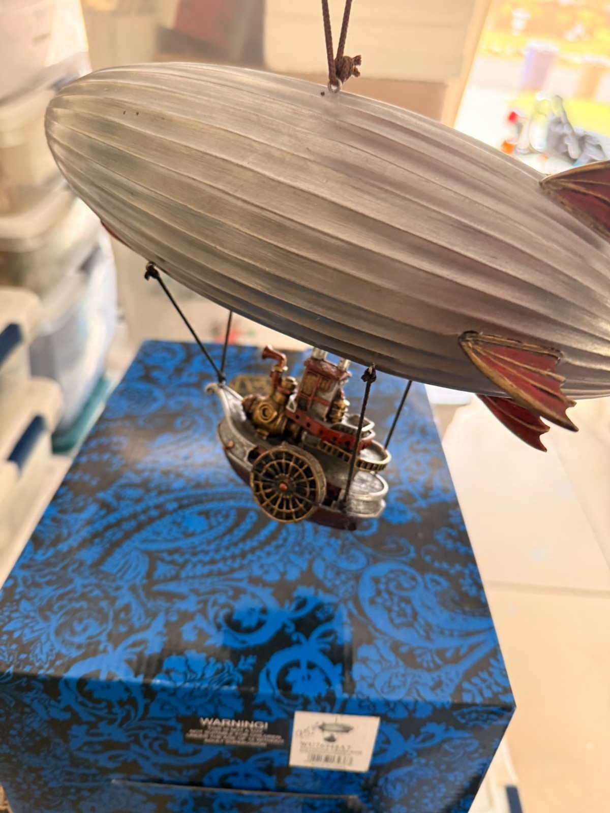 11" Steampunk Airship With Steamship Gondola Home Decor Statue Fantasy Figure gallery