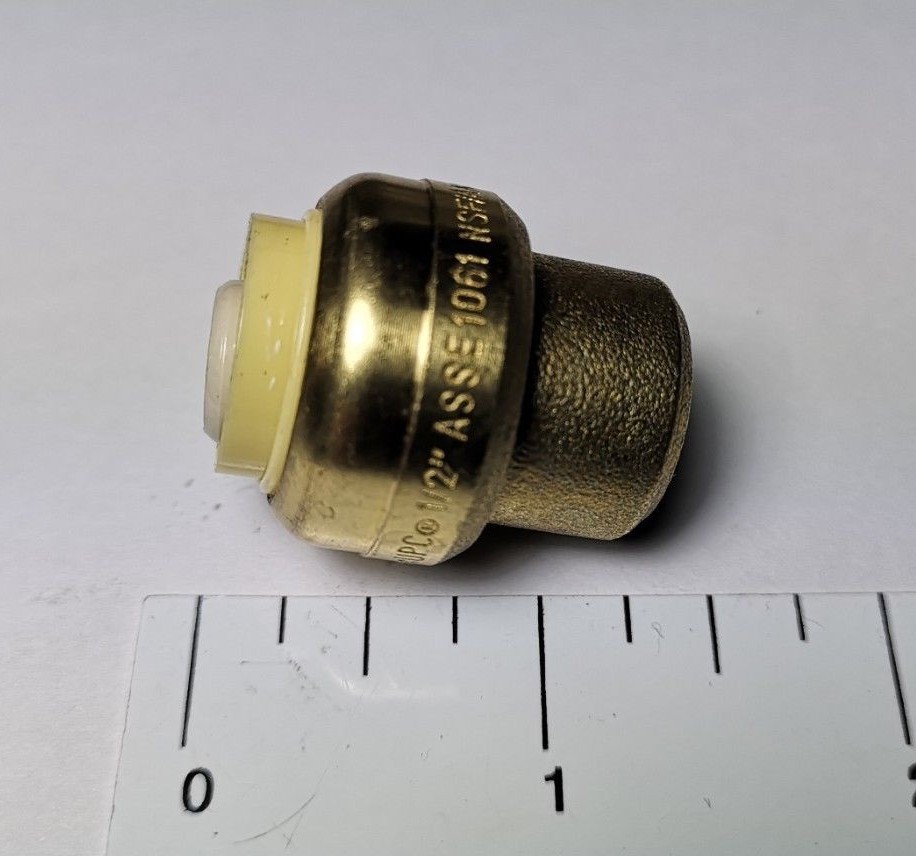 5 PIECES 1/2" SHARKBITE STYLE PUSH FIT CAPS - LEAD FREE BRASS