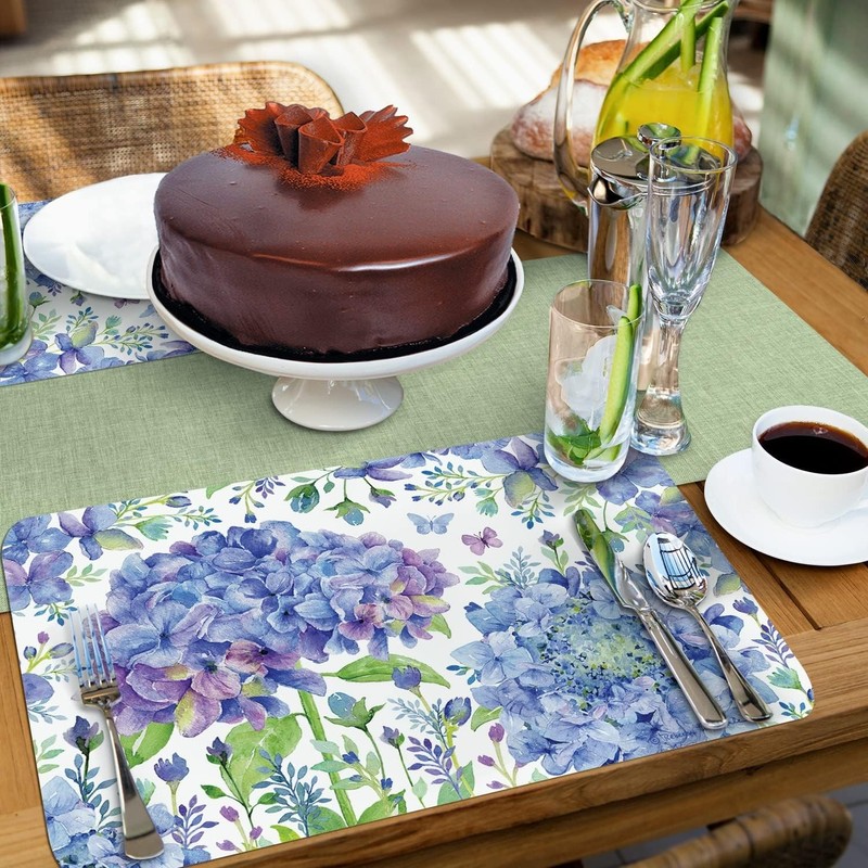 CounterArt Beautiful Hydrangea 4 Pack Reversible Easy Care Flexible Placemat gallery