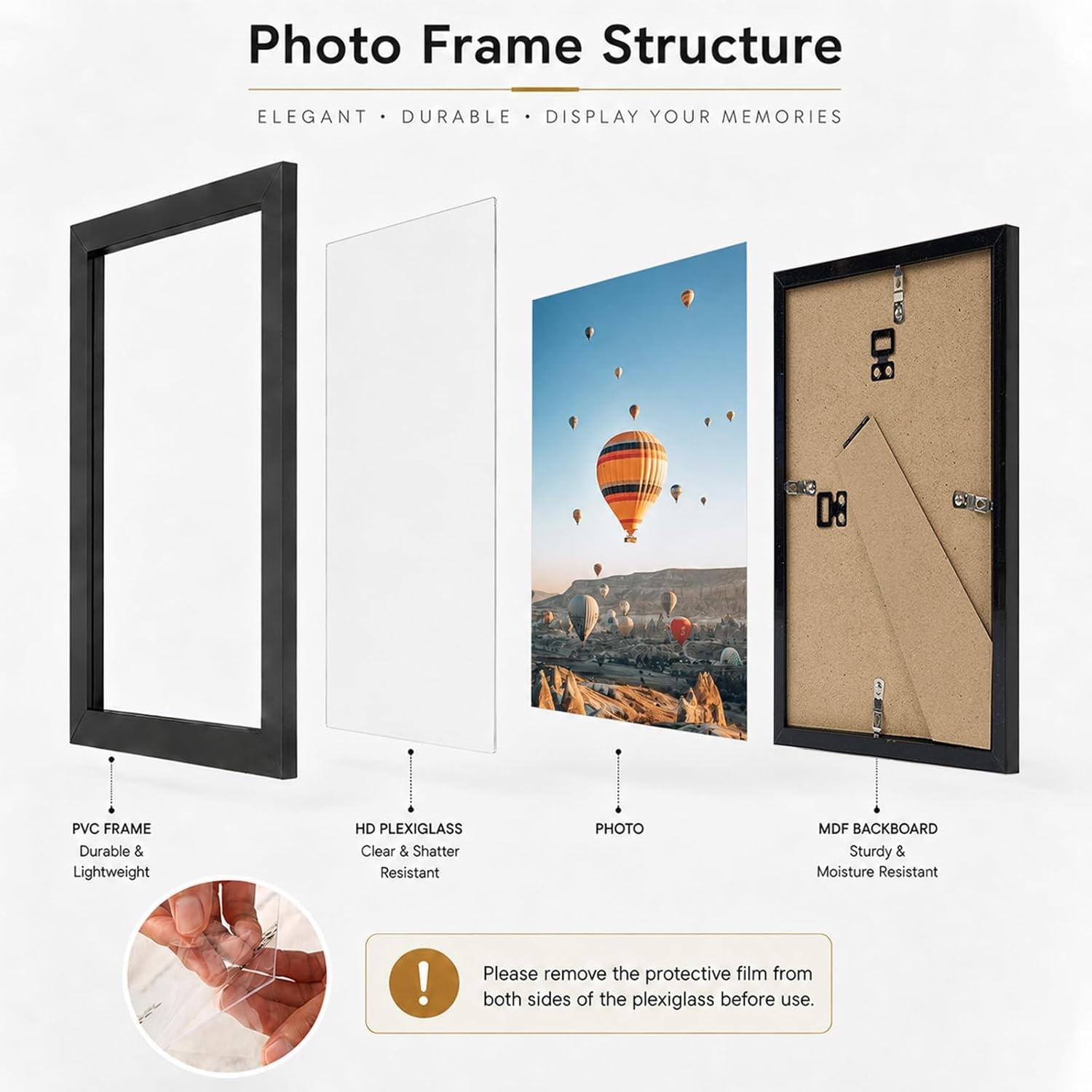 6x9 Black Wall Hanging Picture Frame Wall Mount Tabletop Hanging Display gallery