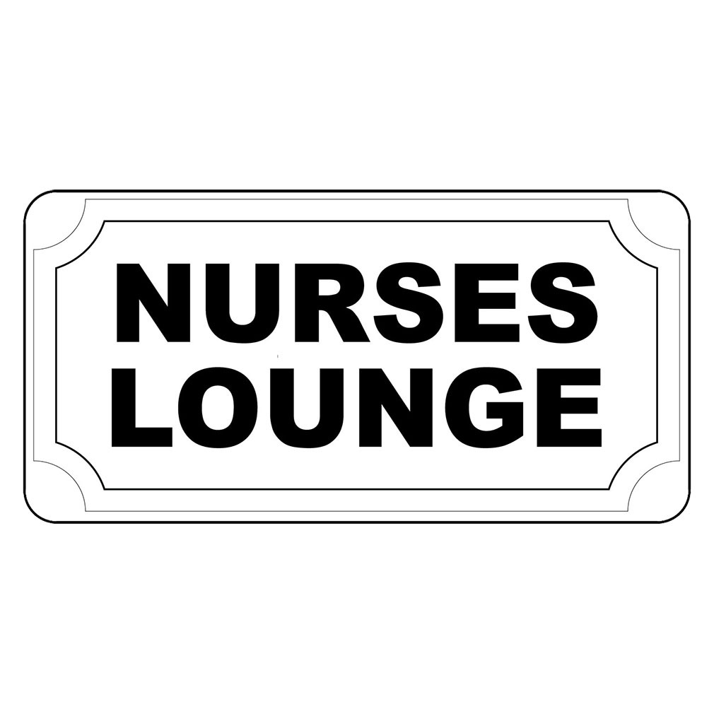 Nurses Lounge Black Retro Vintage Style Metal Sign - 8 In X 12 In With Holes gallery