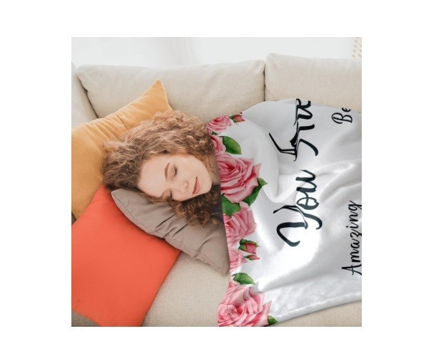Christian Gifts for Women Scripture Blanket 60"x50" , Pink White YOU ARE NEW gallery