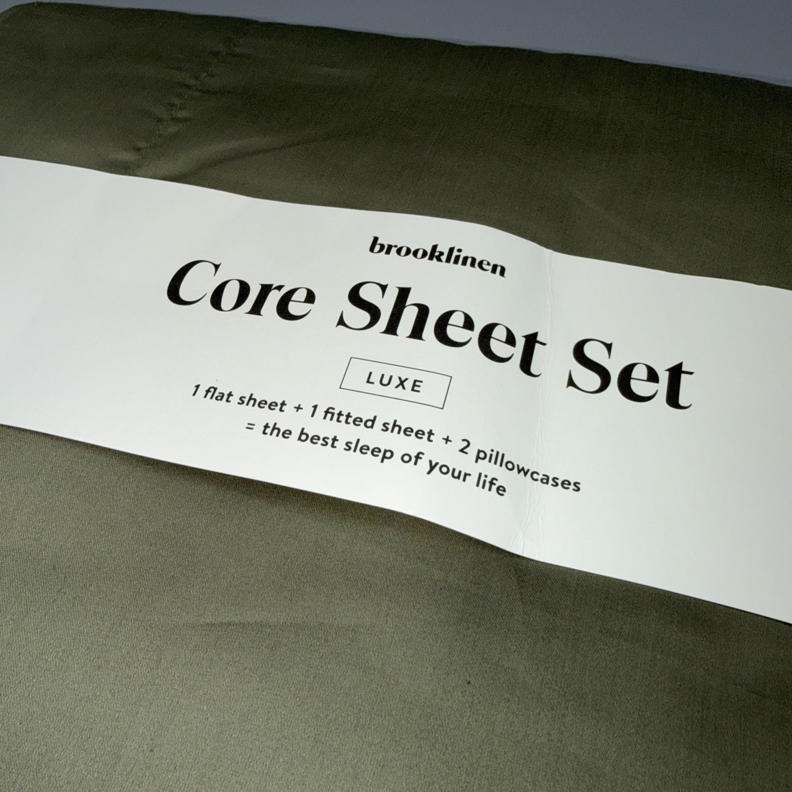 Brooklinen Luxe Core Sheet Set- Fresh Moss-Full- New gallery