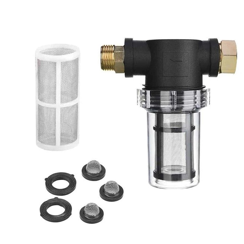 Plastic Metal Inline Water Filter Garden Pressure Washer 40 Mesh 100 Mesh Screen gallery