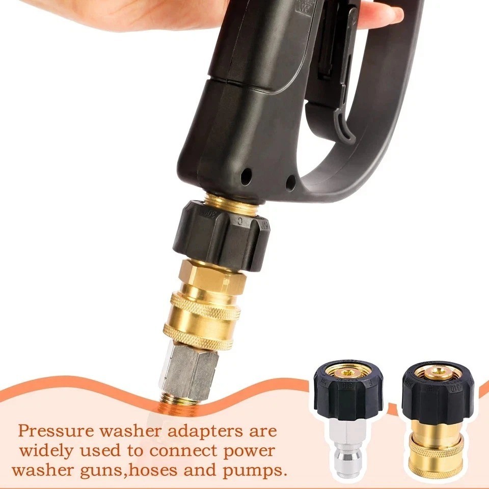 Pressure Washer Adapter Set M22 14mm to 3/8 Inch Quick Connect 4500 PSI gallery