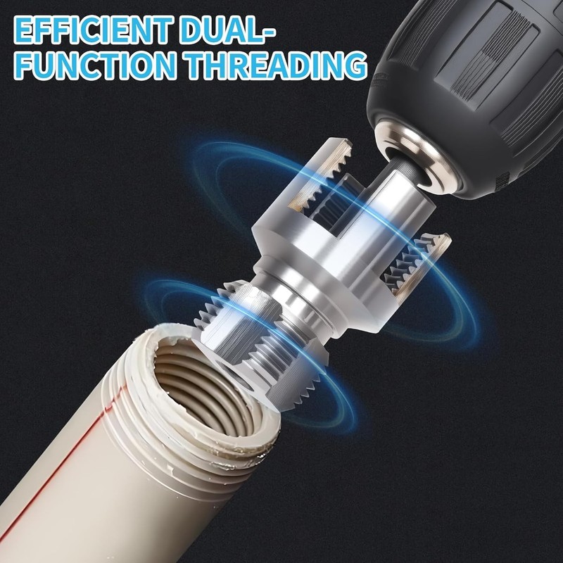 3PCS PVC Pipe Threader Kit - Dual-Function Internal & External Pipe Threading To gallery