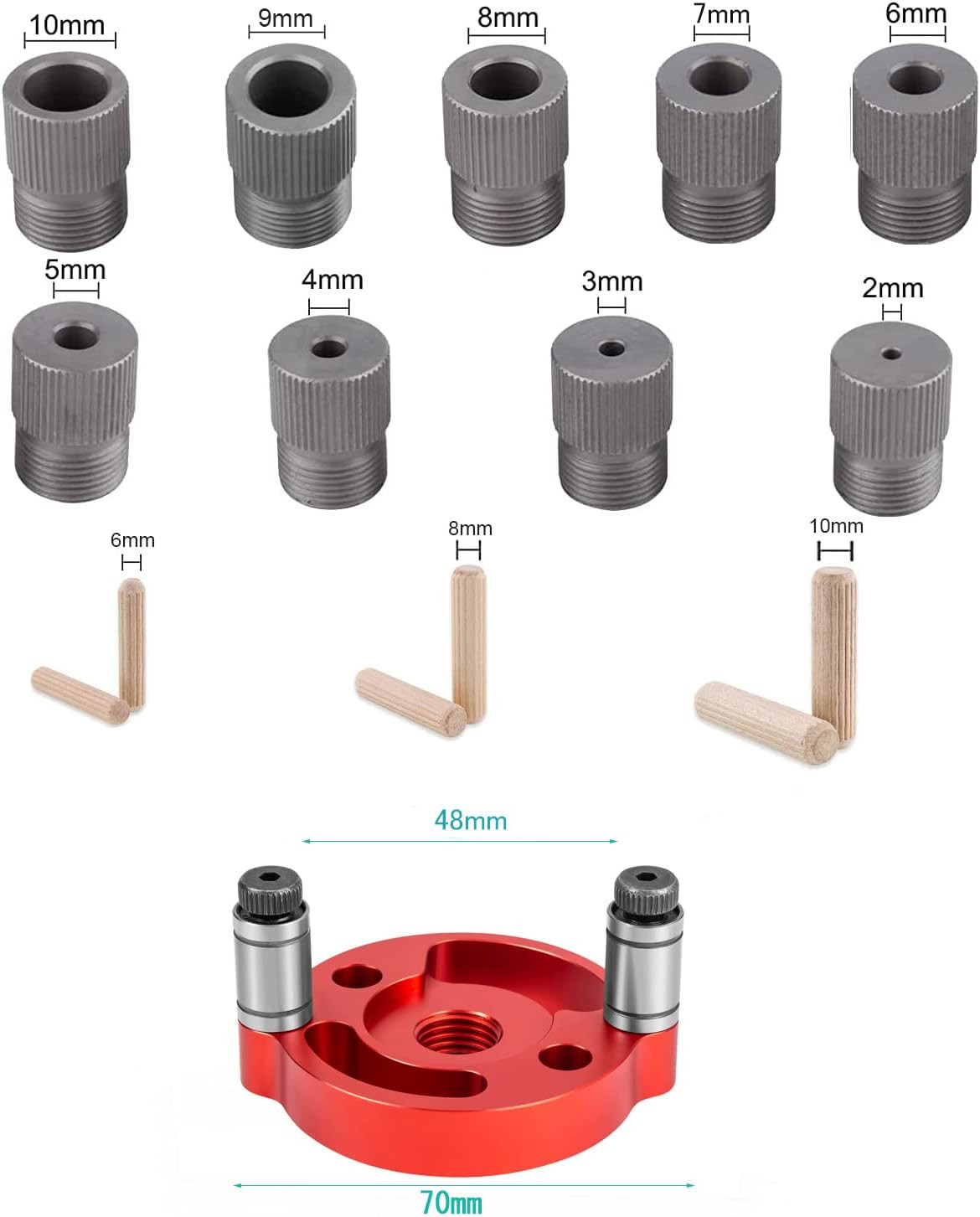 Self Centering Doweling Jig Handheld Drill Guide 2-10mm Wood Hole Locator gallery